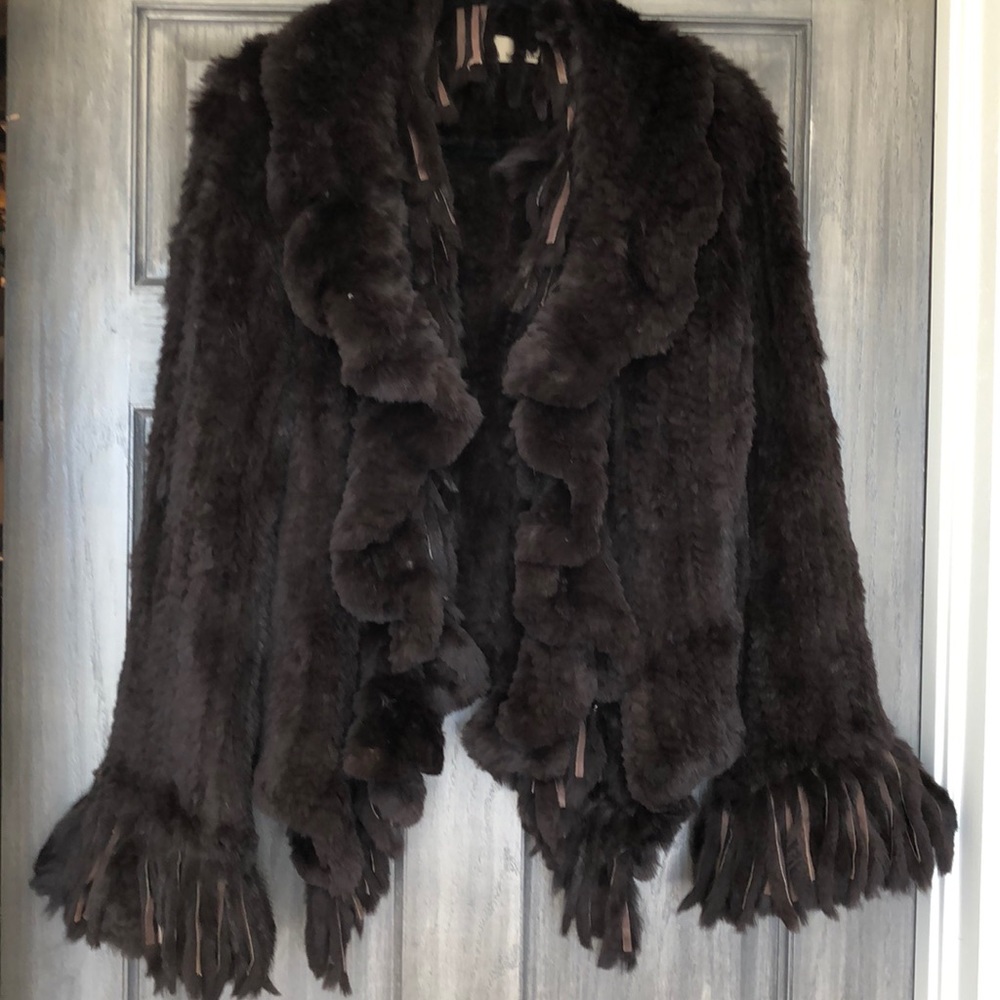 Gorgeous chocolate brown fur jacket